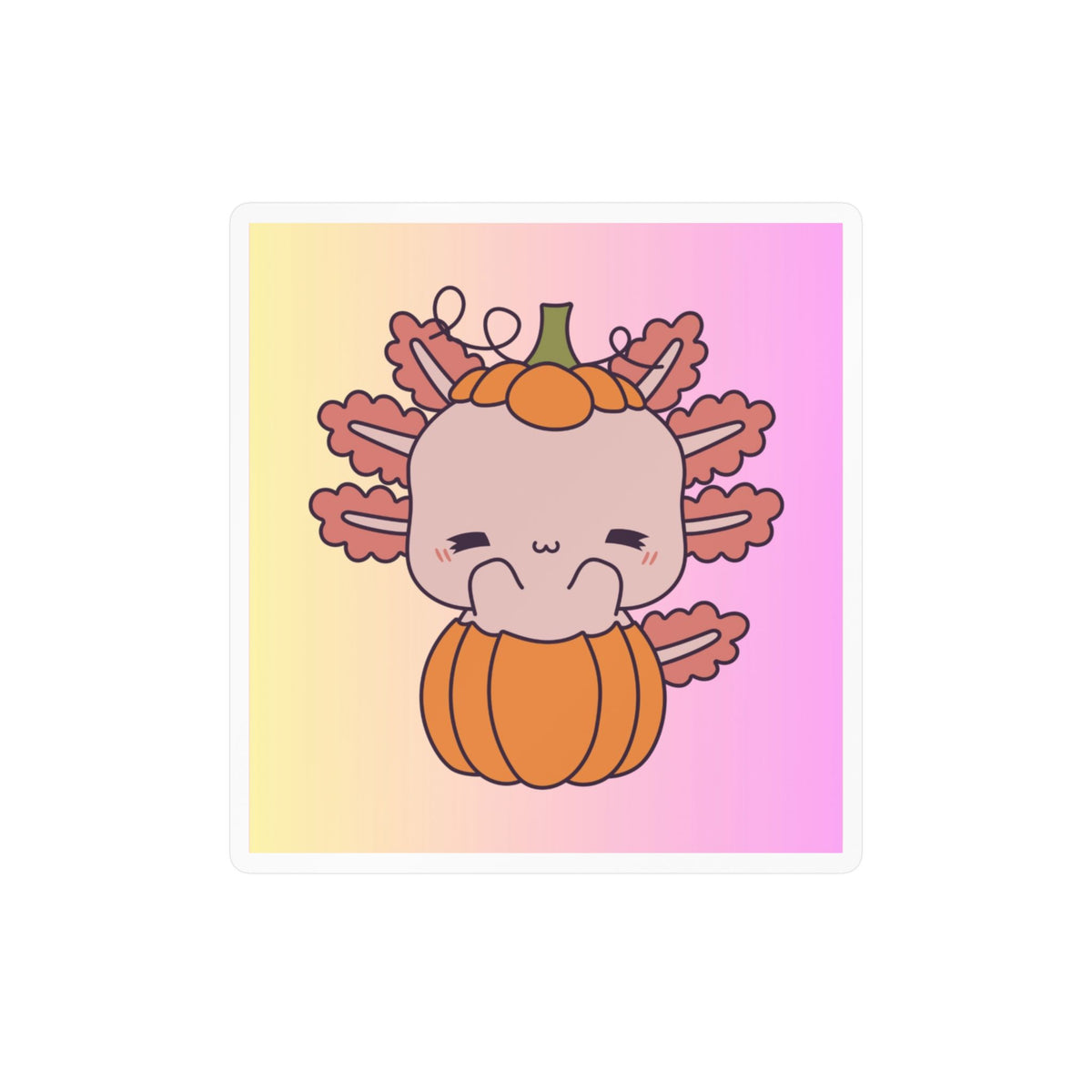 Axolotl and Pumpkin Kiss-Cut Vinyl Decals