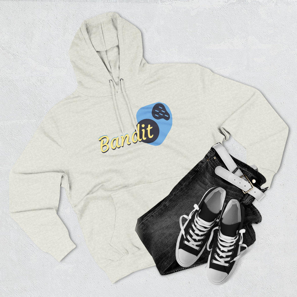 Bandit themed, (Front & Back Design) Adult Fleece Hoodie