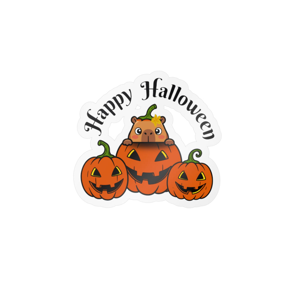 Capybara Happy Halloween Kiss-Cut Vinyl Decals
