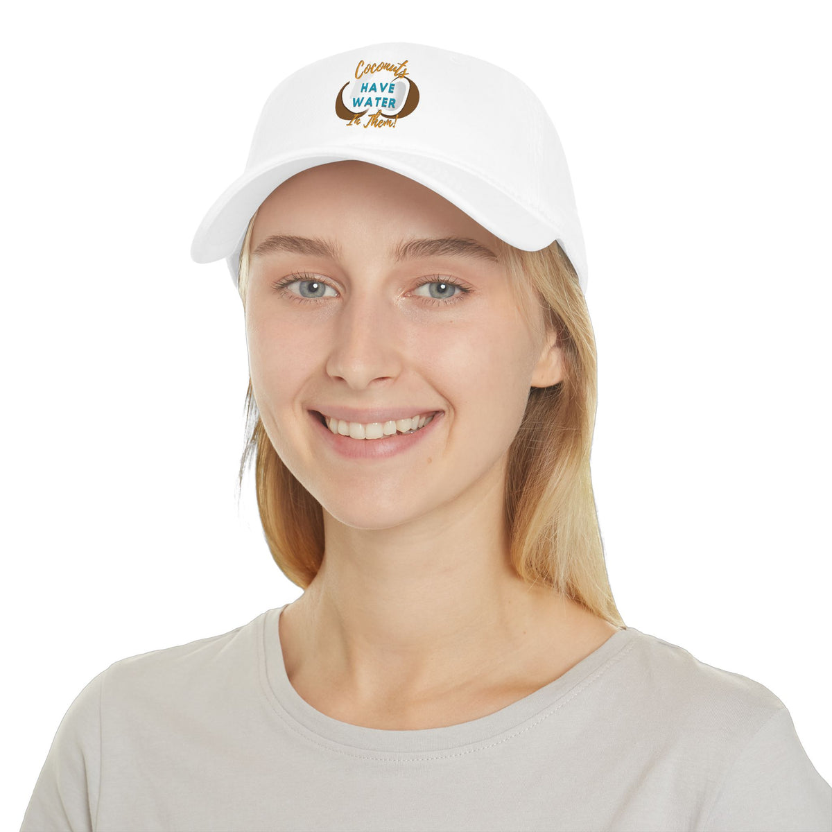 "Coconuts have Water in Them!" Low Profile Baseball Cap