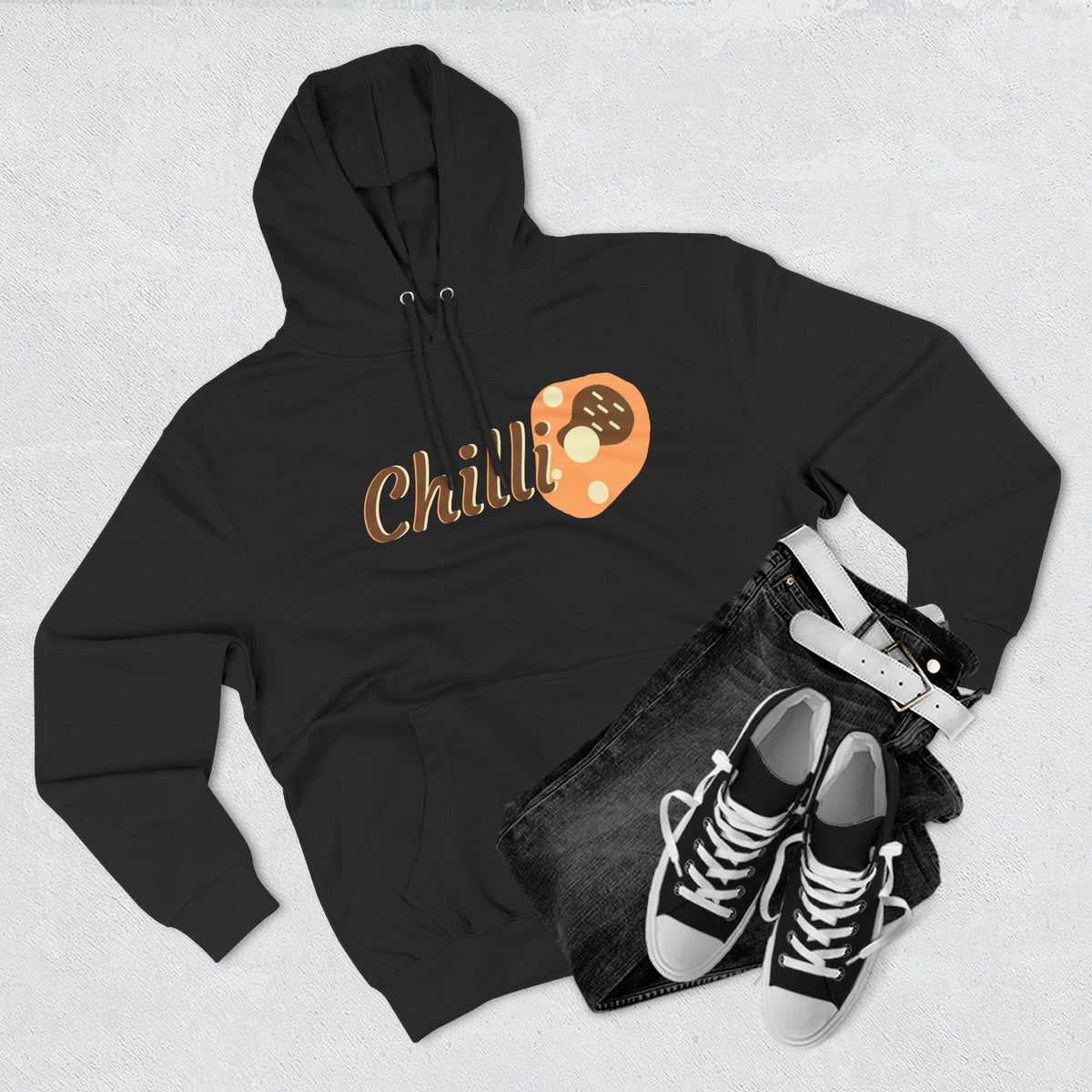 Chilli themed, (Front & Back Design) Adult Fleece Hoodie
