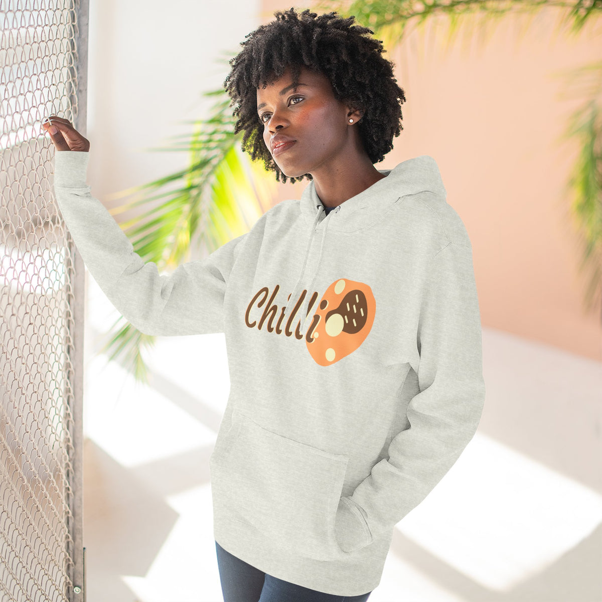 Chilli themed, (Front & Back Design) Adult Fleece Hoodie