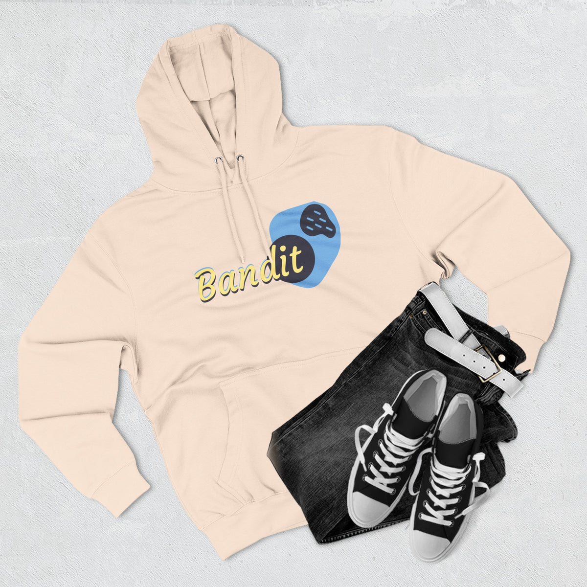 Bandit themed, (Front & Back Design) Adult Fleece Hoodie