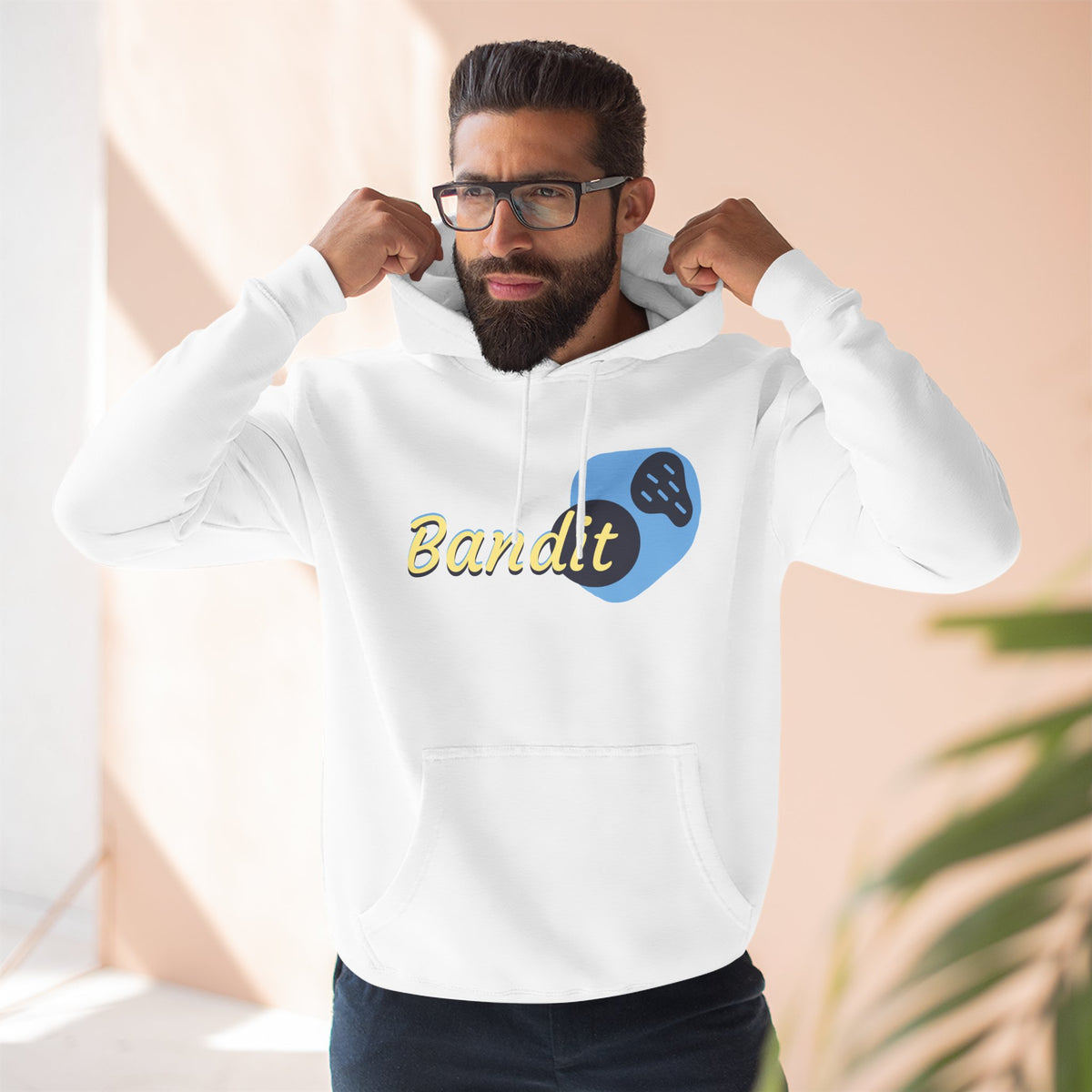 Bandit themed, (Front & Back Design) Adult Fleece Hoodie