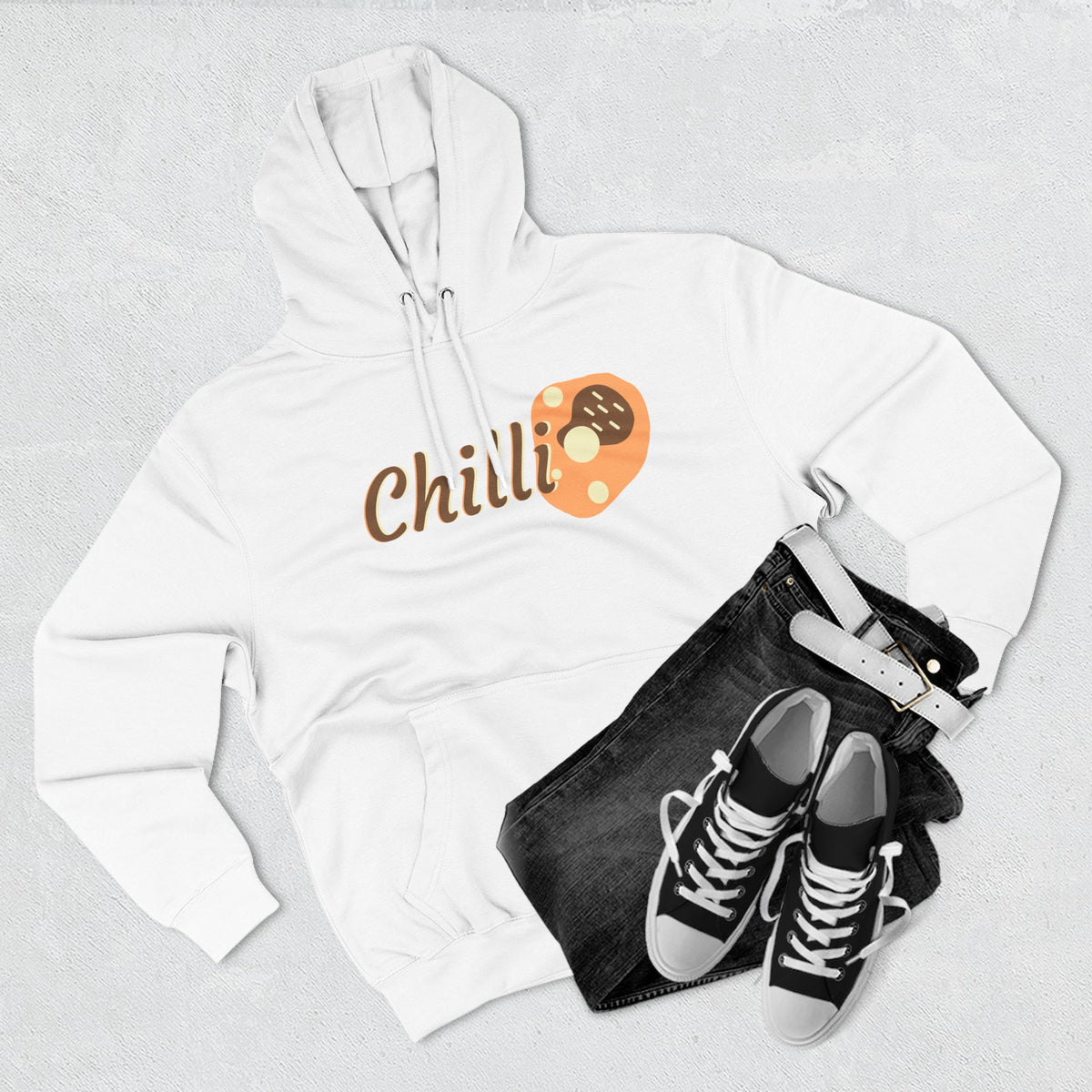 Chilli themed, (Front & Back Design) Adult Fleece Hoodie