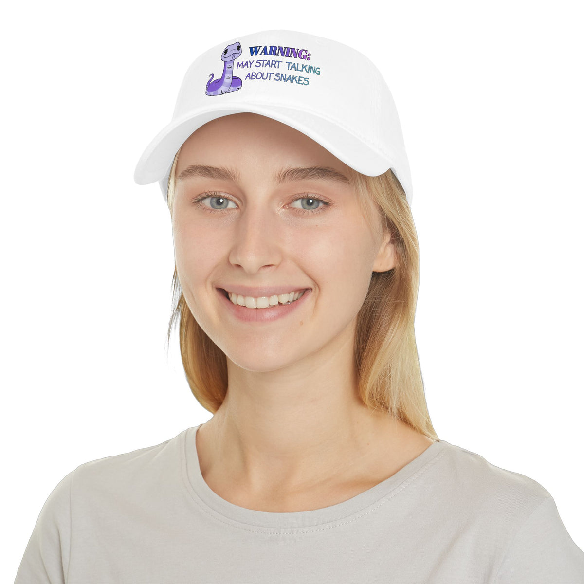 Warning: May Start Talking about Snakes Low Profile Baseball Cap