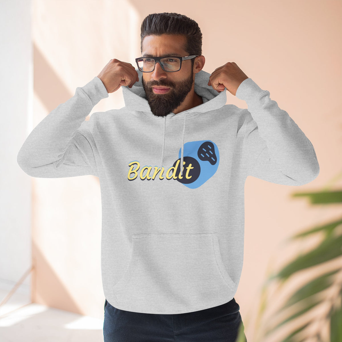 Bandit themed, (Front & Back Design) Adult Fleece Hoodie