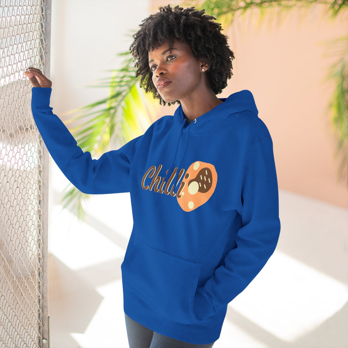 Chilli themed, (Front & Back Design) Adult Fleece Hoodie