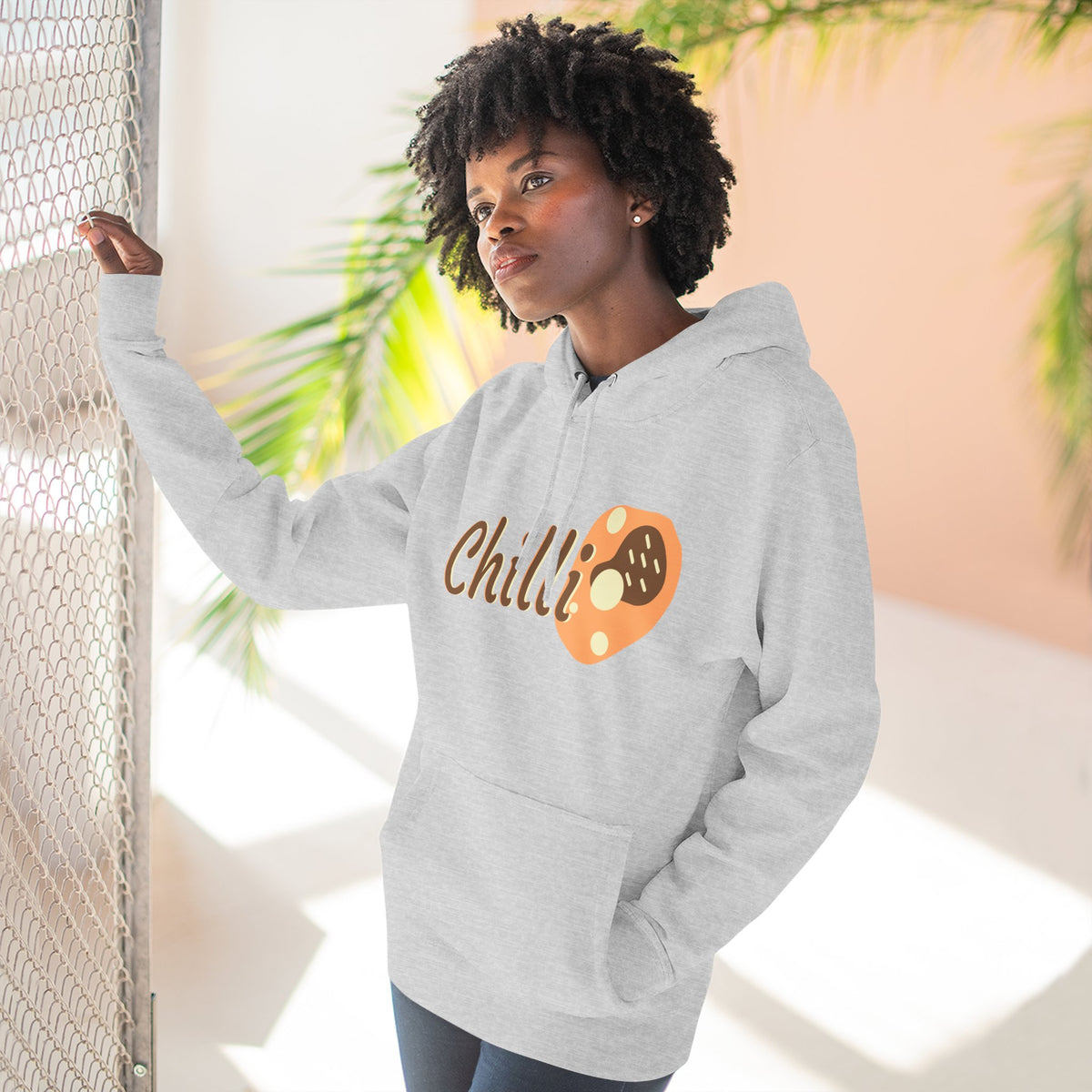 Chilli themed, (Front & Back Design) Adult Fleece Hoodie