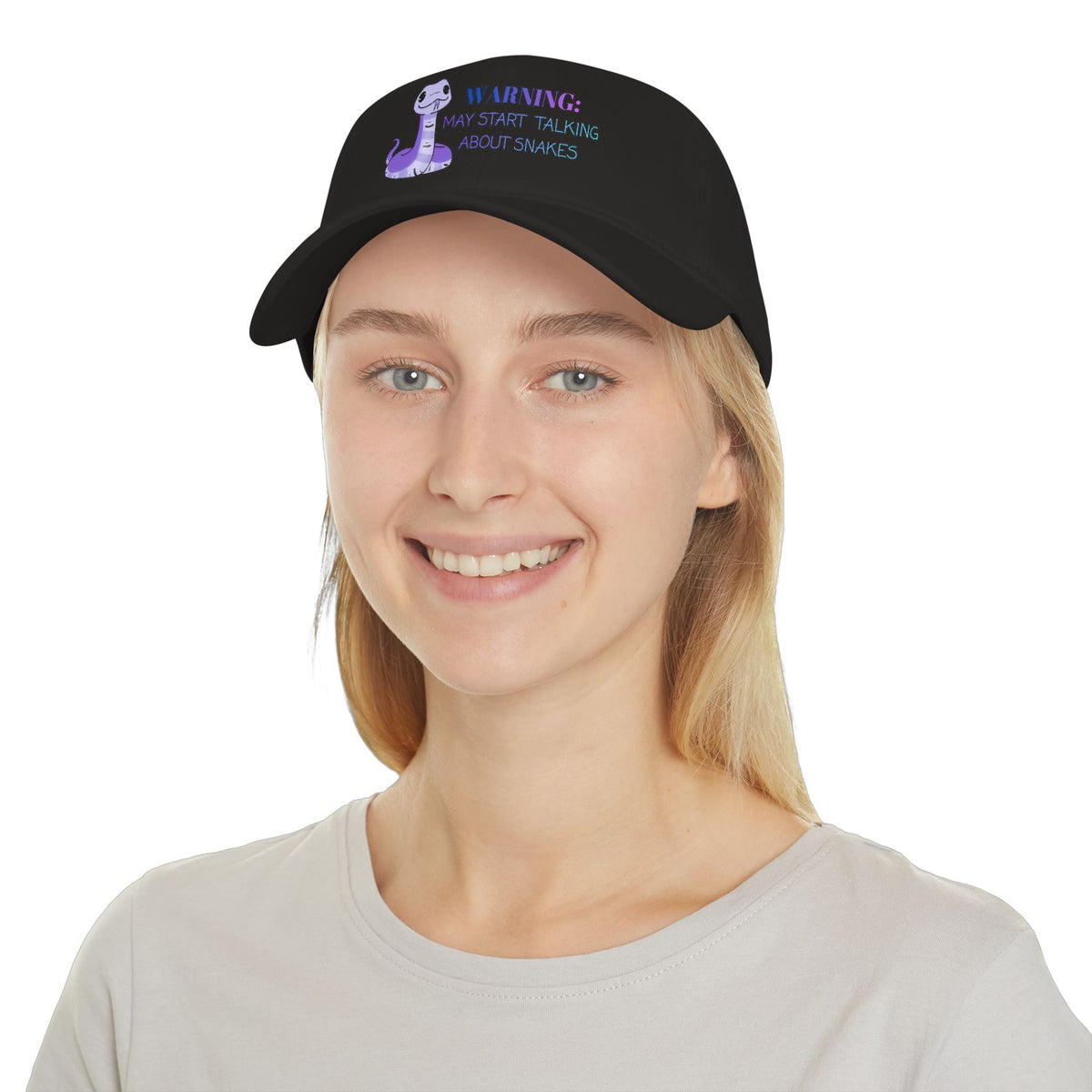 Warning: May Start Talking about Snakes Low Profile Baseball Cap