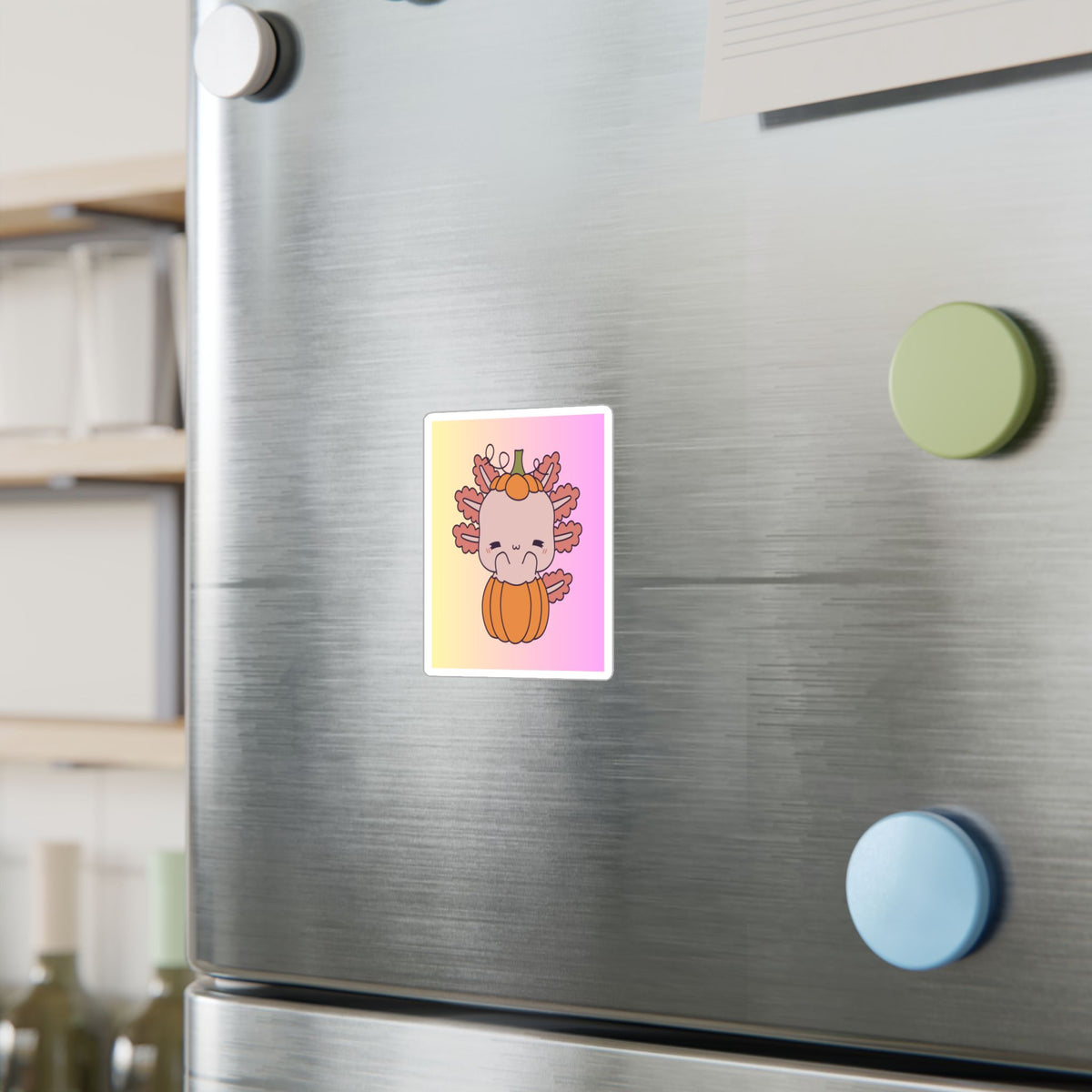 Axolotl and Pumpkin Kiss-Cut Vinyl Decals