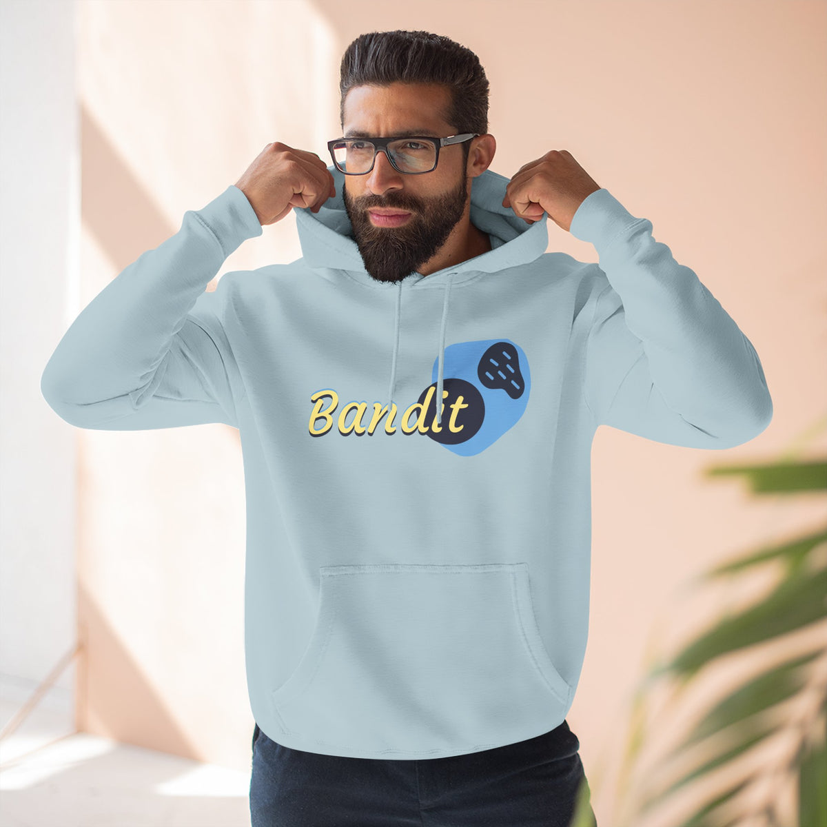 Bandit themed, (Front & Back Design) Adult Fleece Hoodie