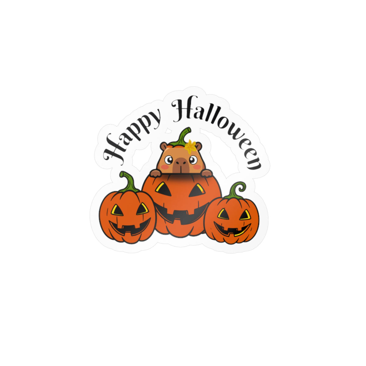 Capybara Happy Halloween Kiss-Cut Vinyl Decals