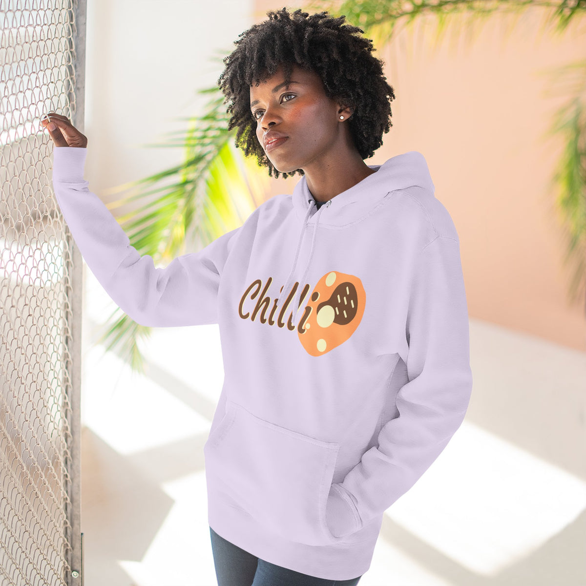 Chilli themed, (Front & Back Design) Adult Fleece Hoodie