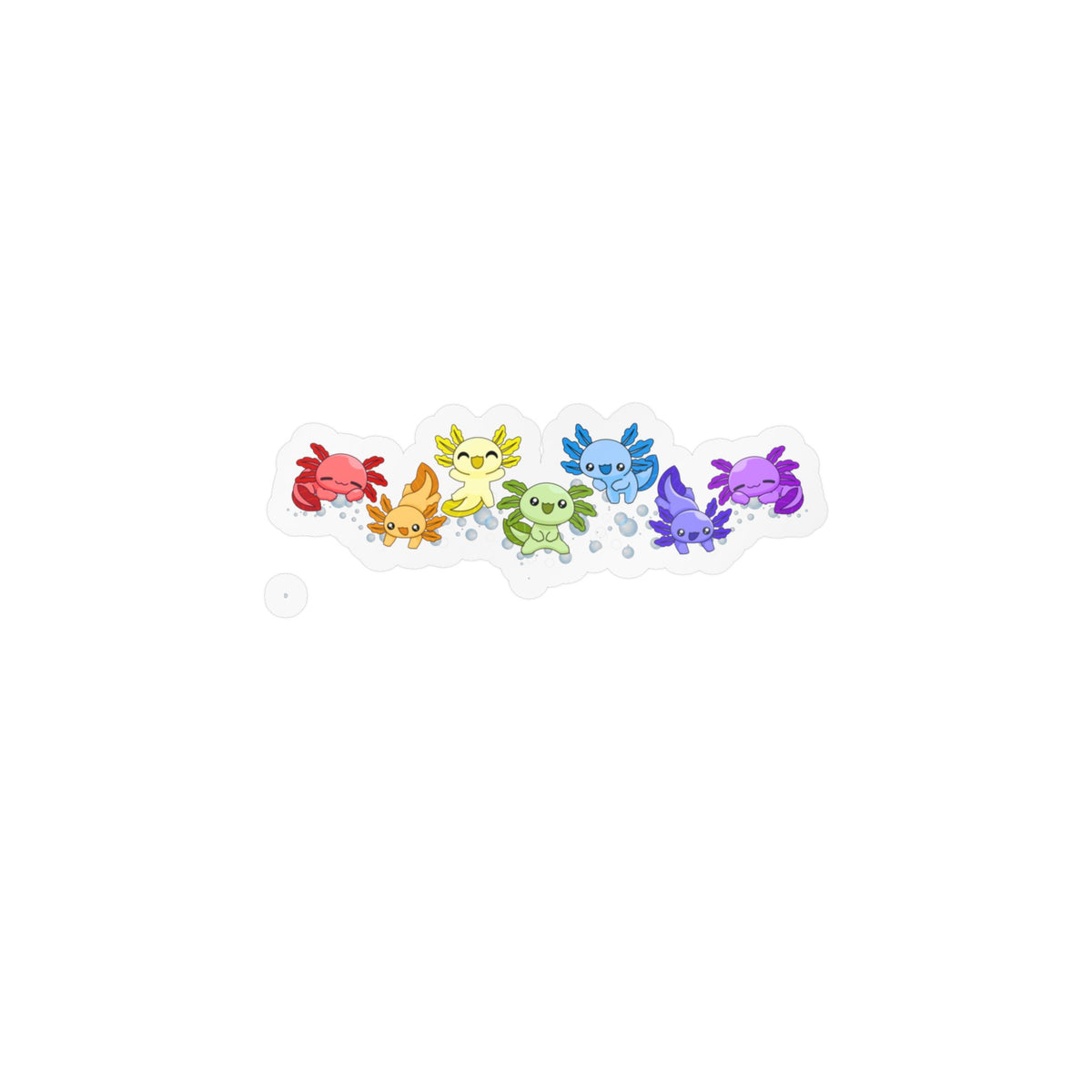 Rainbow of Axolotls Kiss-Cut Vinyl Decals