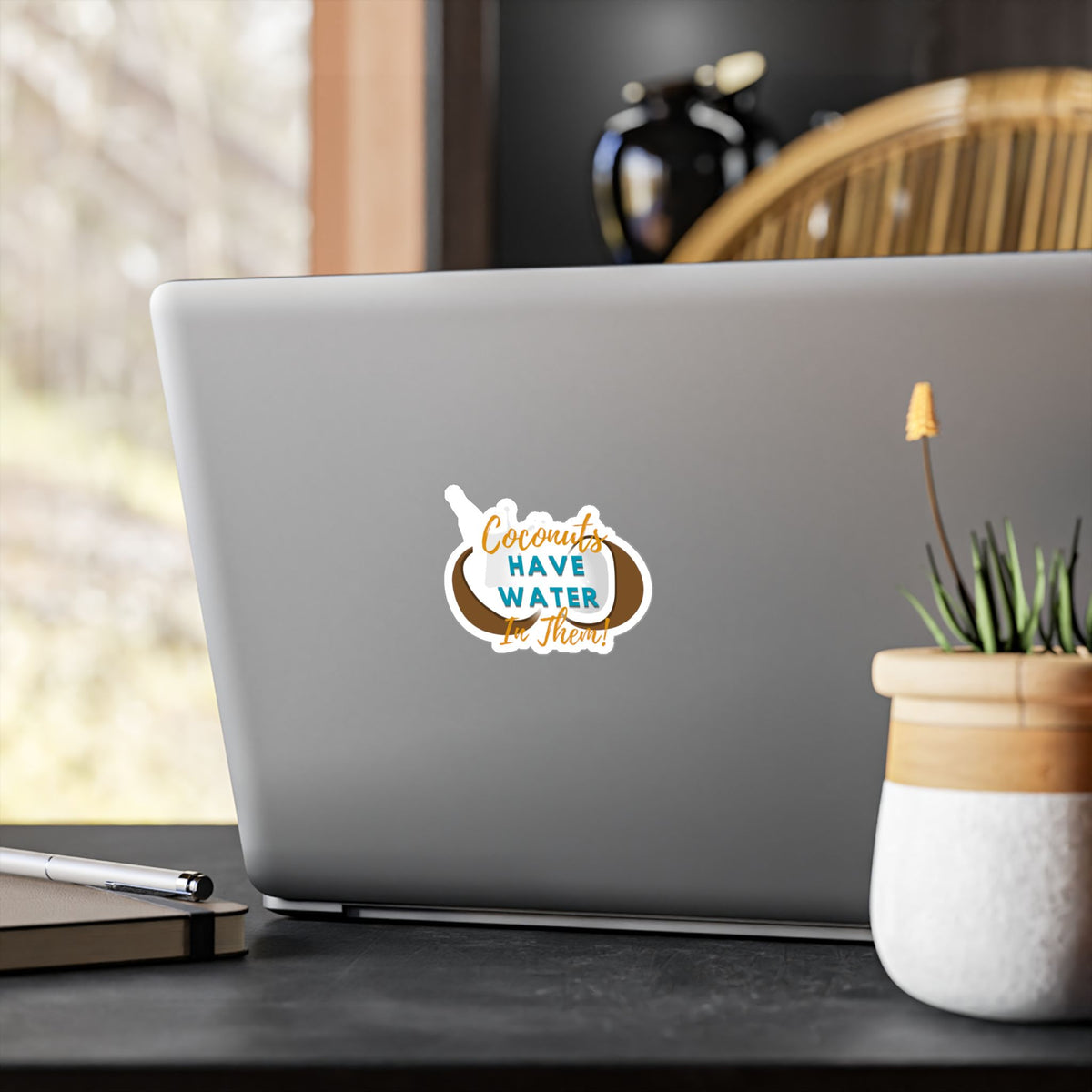 "Coconuts Have Water in Them!" Kiss-Cut Vinyl Decals