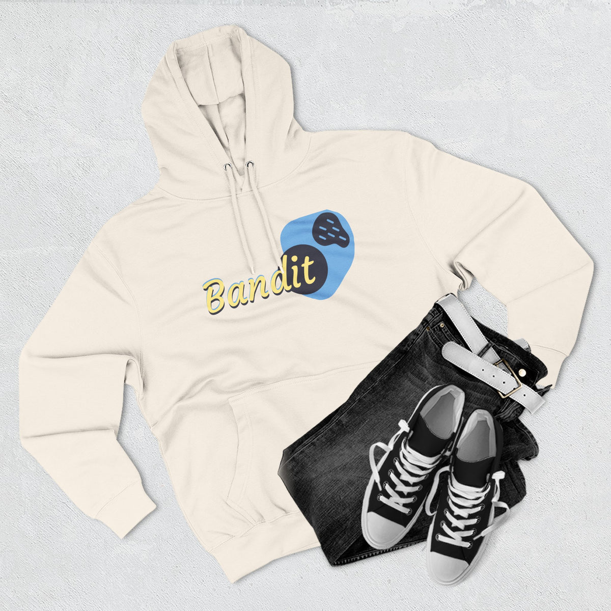 Bandit themed, (Front & Back Design) Adult Fleece Hoodie