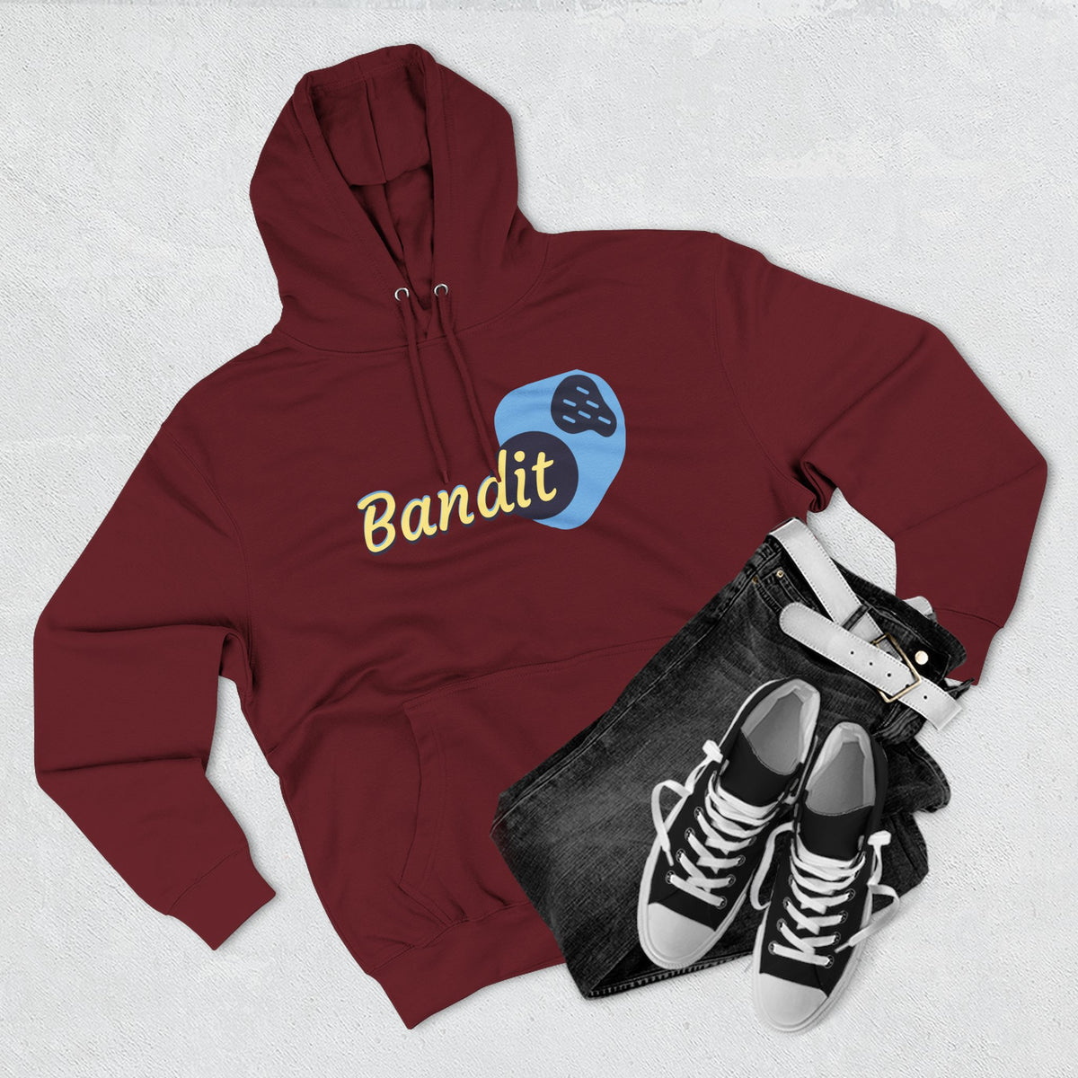 Bandit themed, (Front & Back Design) Adult Fleece Hoodie