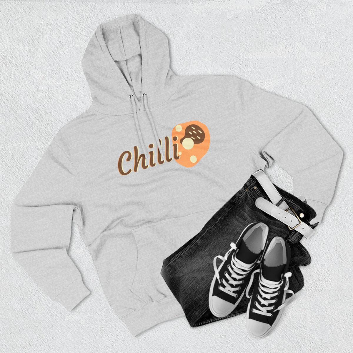 Chilli themed, (Front & Back Design) Adult Fleece Hoodie