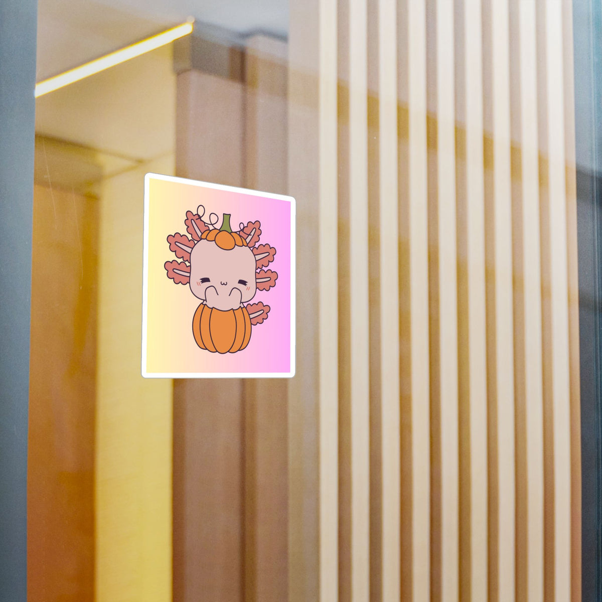 Axolotl and Pumpkin Kiss-Cut Vinyl Decals