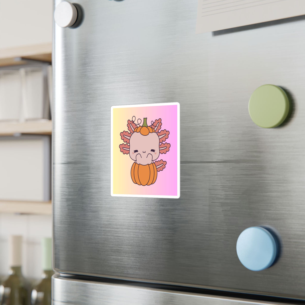 Axolotl and Pumpkin Kiss-Cut Vinyl Decals