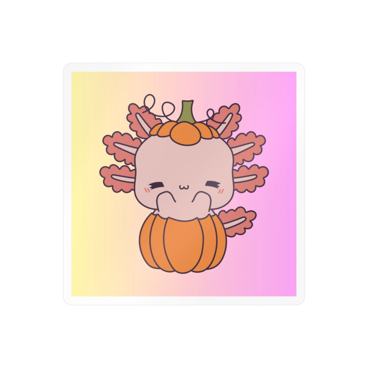 Axolotl and Pumpkin Kiss-Cut Vinyl Decals