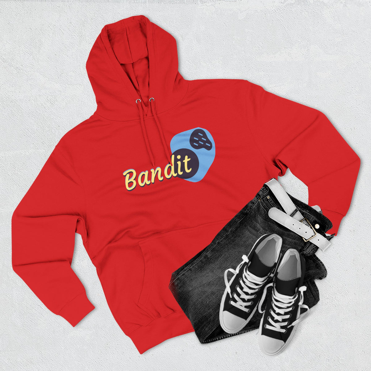 Bandit themed, (Front & Back Design) Adult Fleece Hoodie