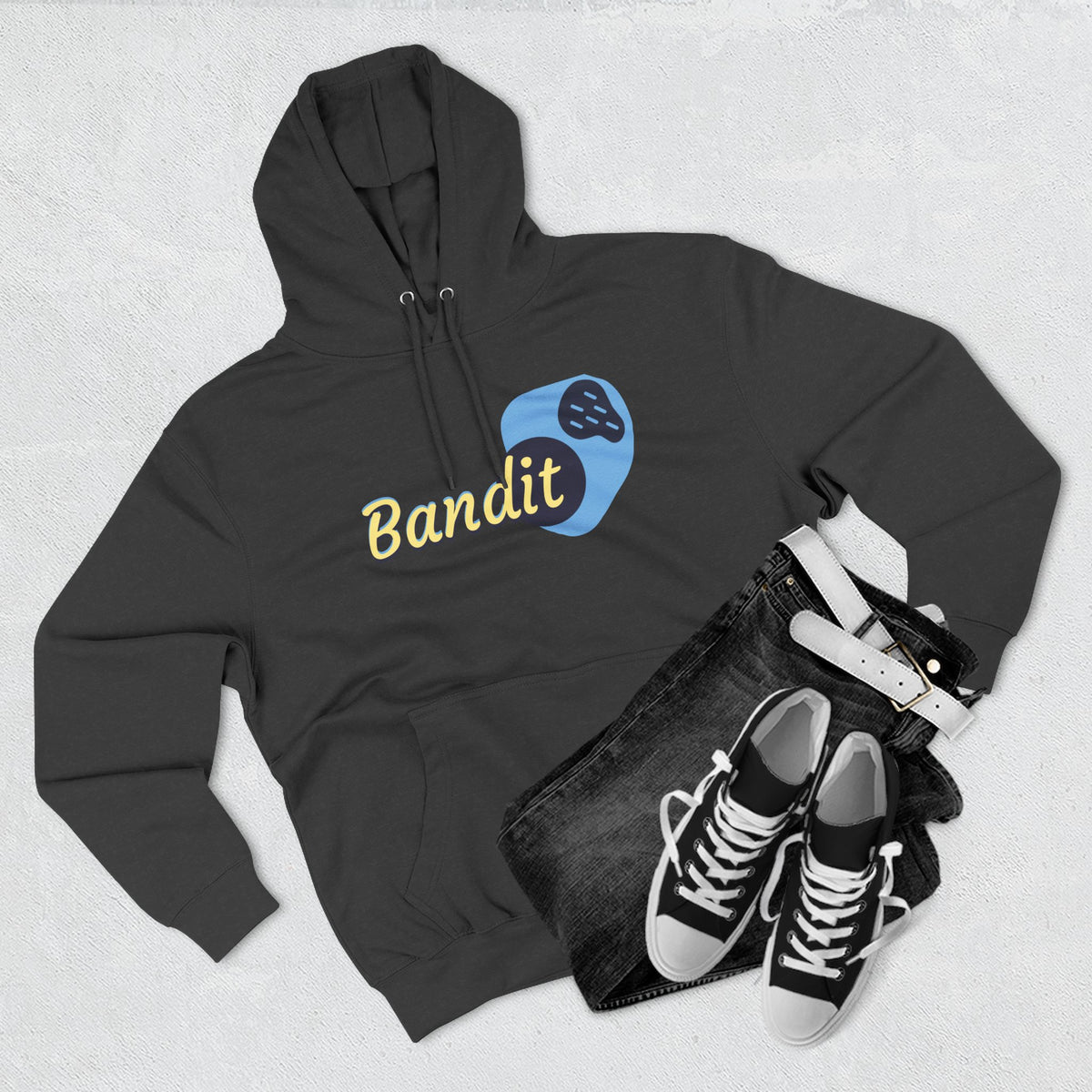 Bandit themed, (Front & Back Design) Adult Fleece Hoodie