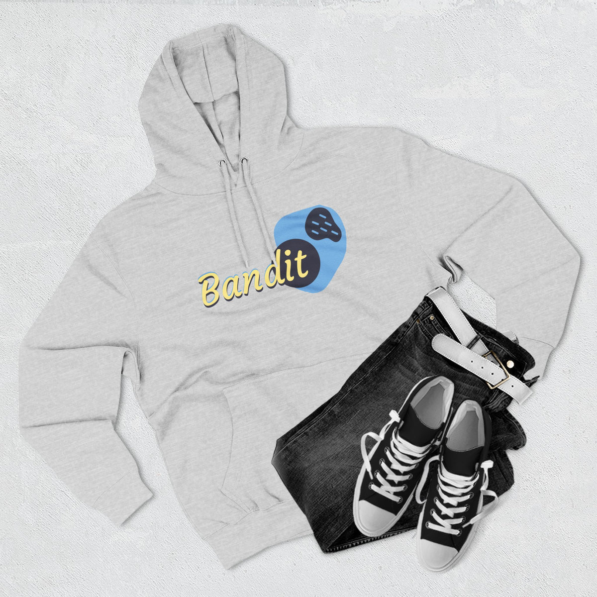 Bandit themed, (Front & Back Design) Adult Fleece Hoodie
