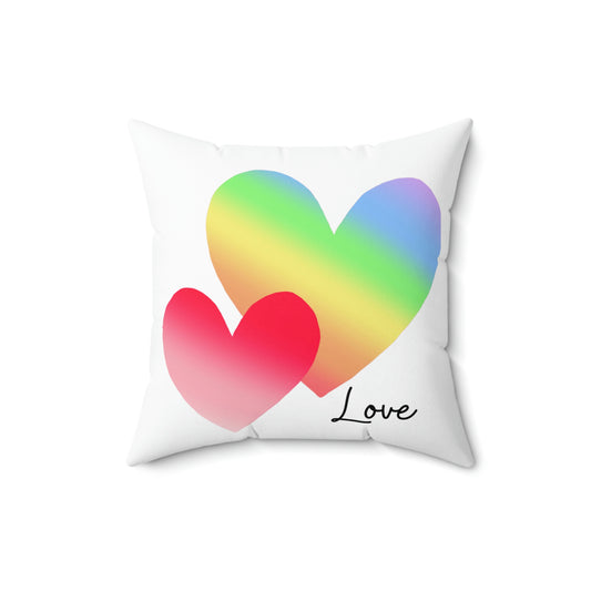 Heart pillows, two hearts, rainbow heart, Love pillow. Valentine gift, Valentine decor