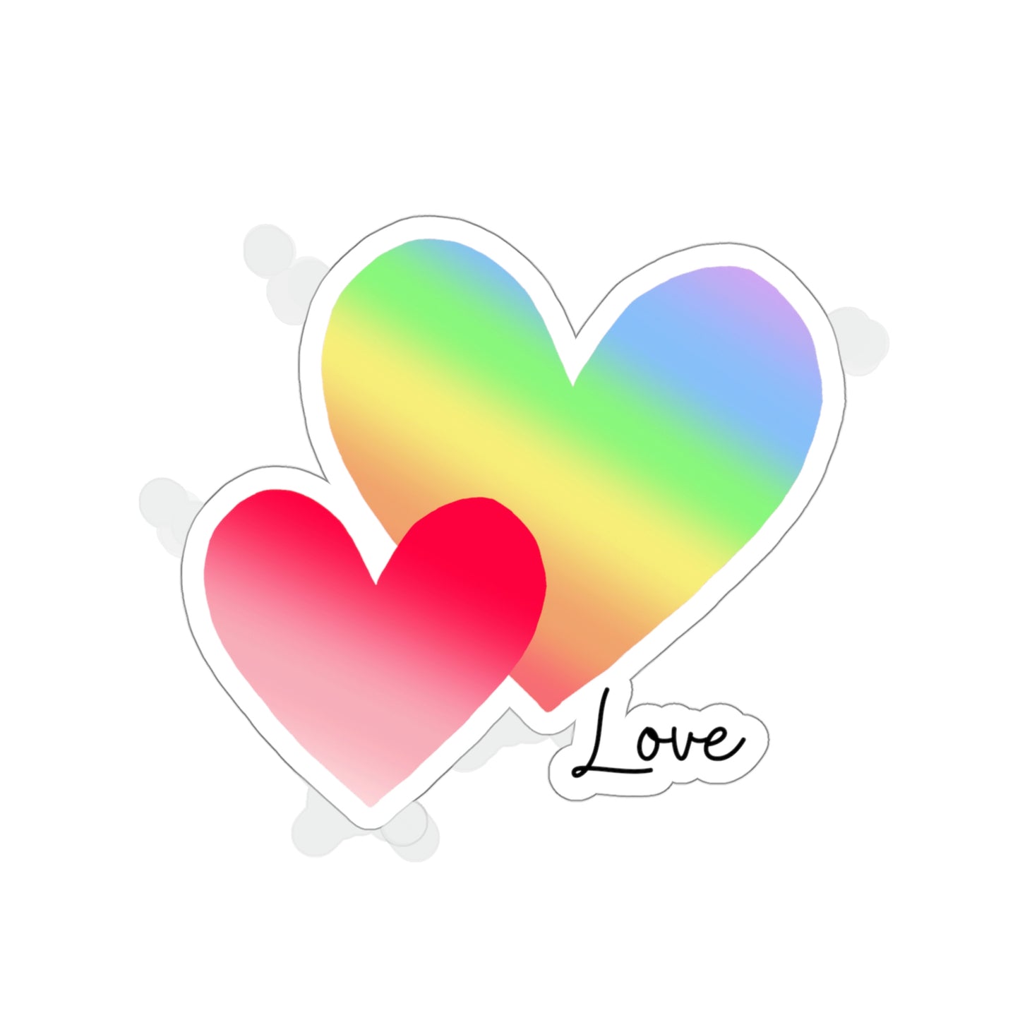 Love, Hearts, Rainbow Hearts, gift, Valentines gift Die-Cut Stickers
