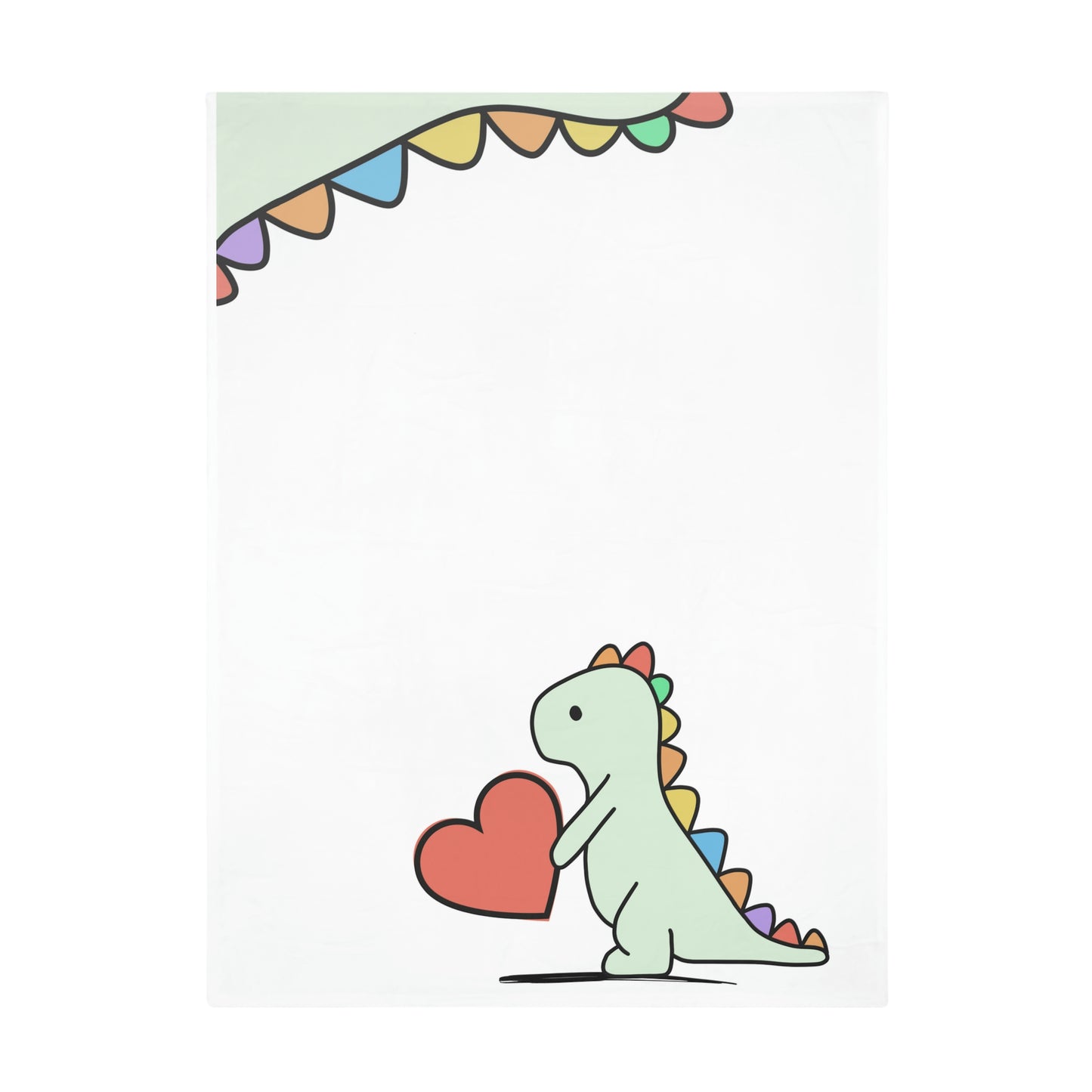 Dinosaur Blanket, Rainbow Dinosaur, -Plush Fleece Blanket