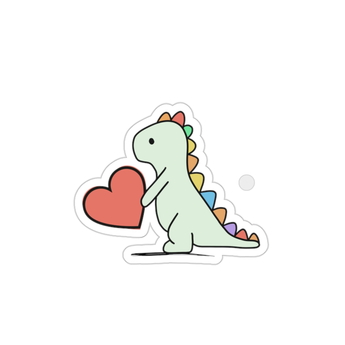 Rainbow Dinosaur, Dinosaur, Cute, Kids, Family, Valentines, Die-Cut Stickers