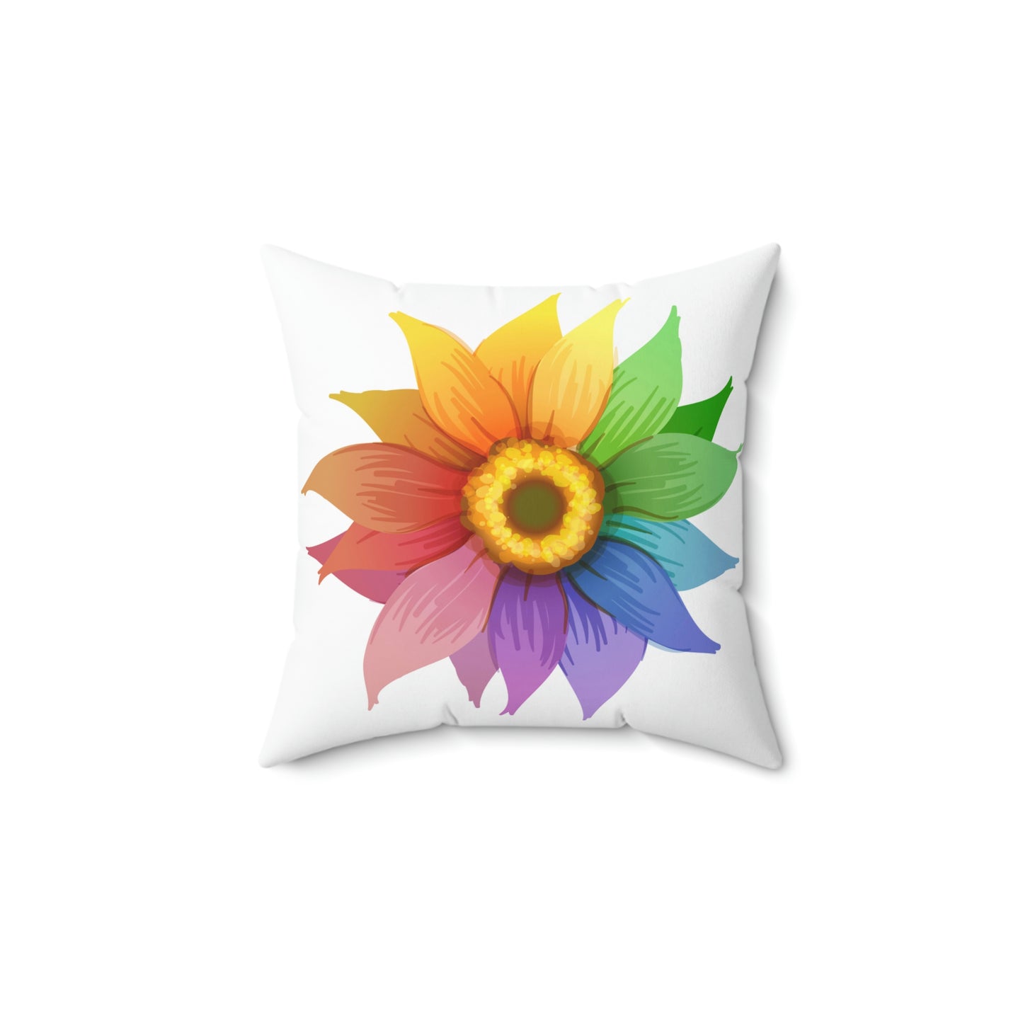 Rainbow Flower Pillow, Floral, Large Flower