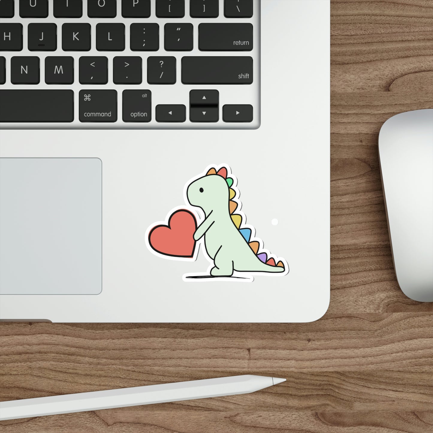 Rainbow Dinosaur, Dinosaur, Cute, Kids, Family, Valentines, Die-Cut Stickers