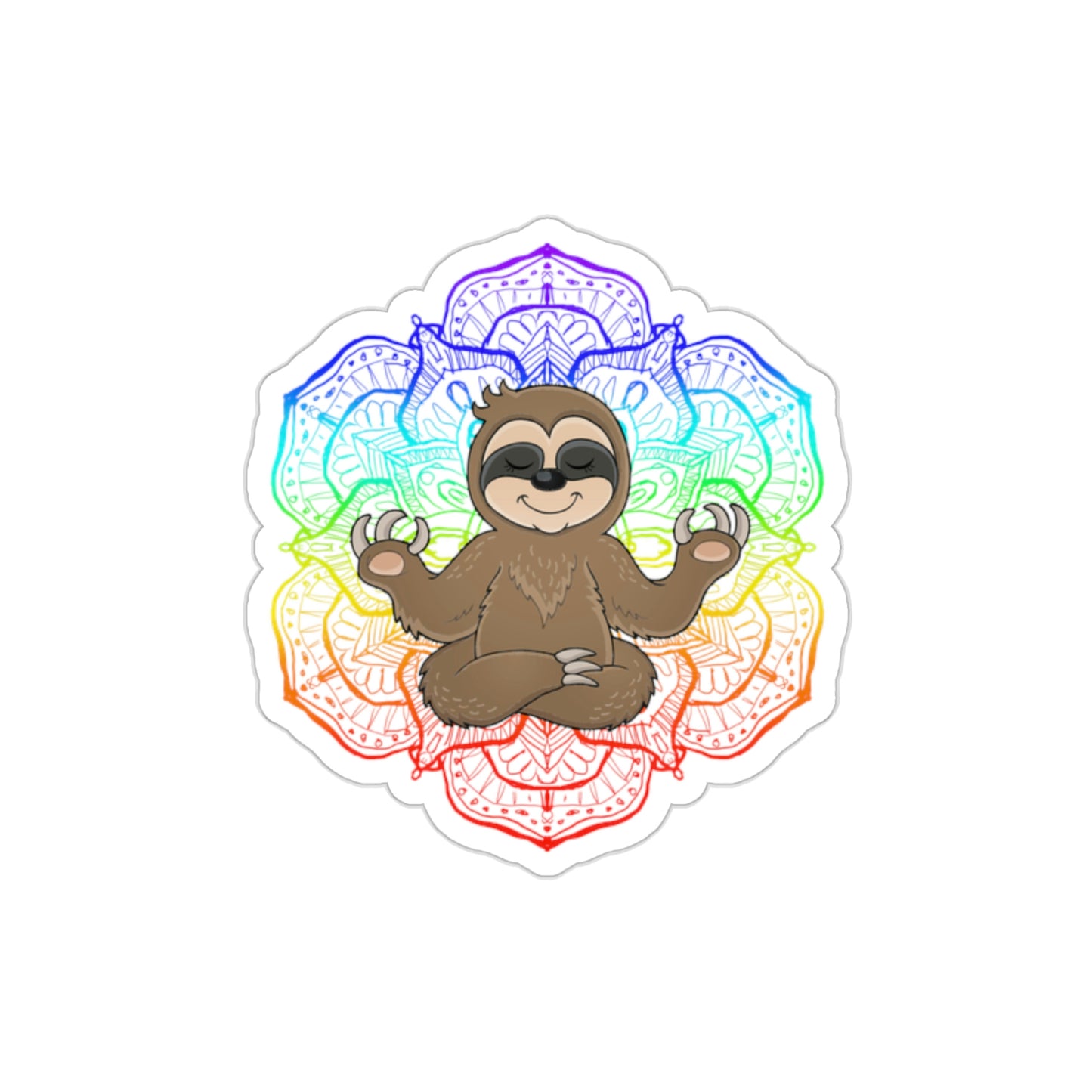 Sloth-Yoga, Meditation, Chakras Die-Cut Stickers
