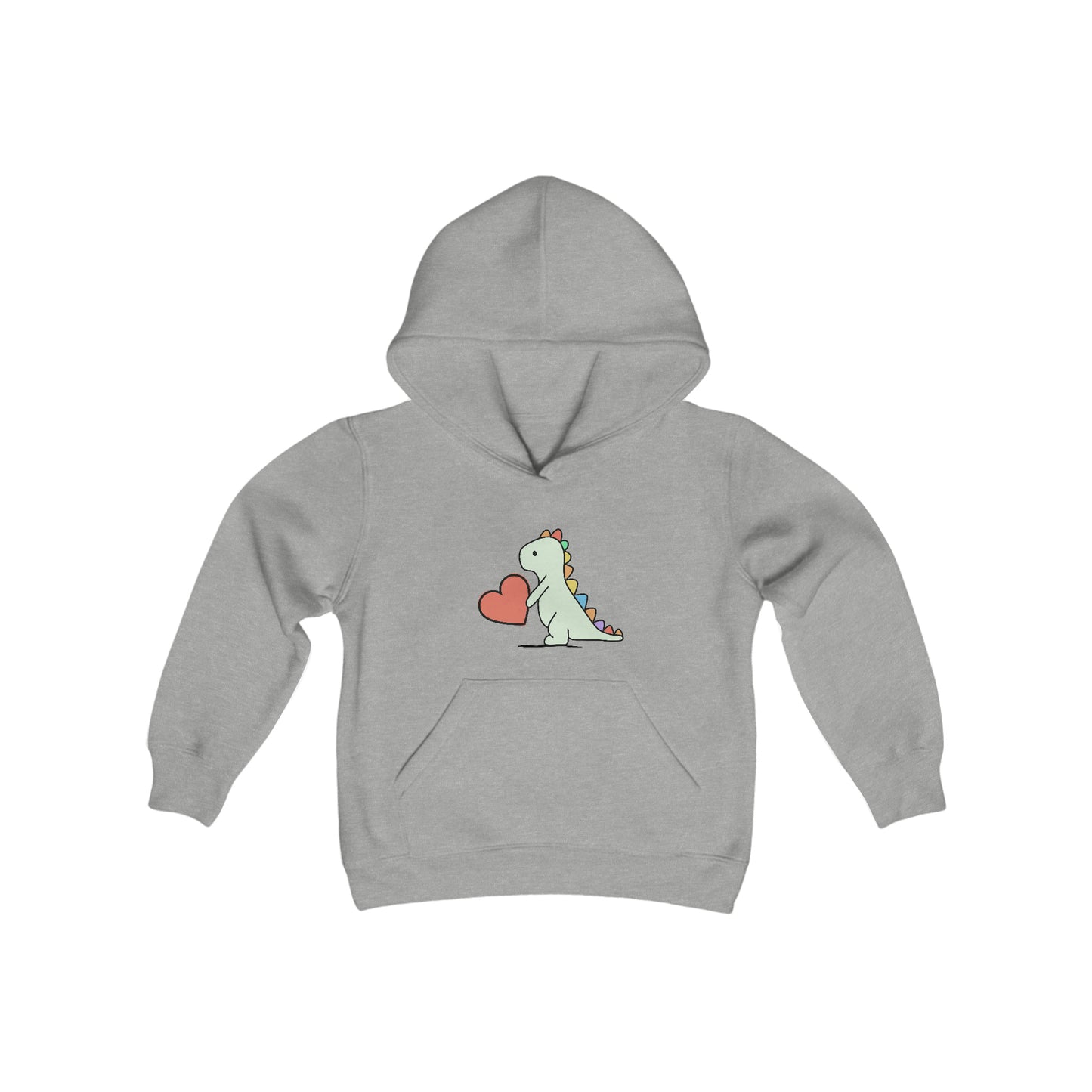 Dinosaur, Rainbow Dinosaur, Youth Hooded Sweatshirt, Valentines, Family Shirts