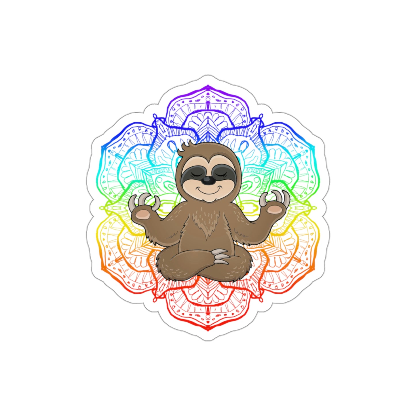 Sloth-Yoga, Meditation, Chakras Die-Cut Stickers