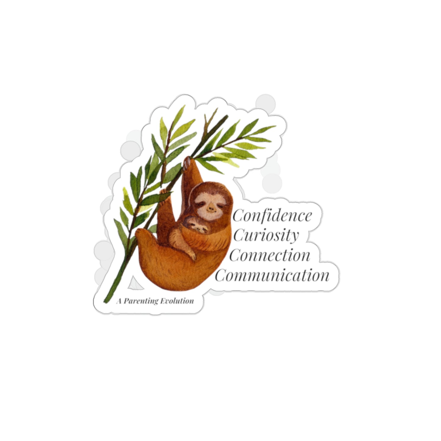 Sloth, Parenting, Parenting Evolution, Parent Gift, Mom Gift, Dad Gift, Die-Cut Stickers