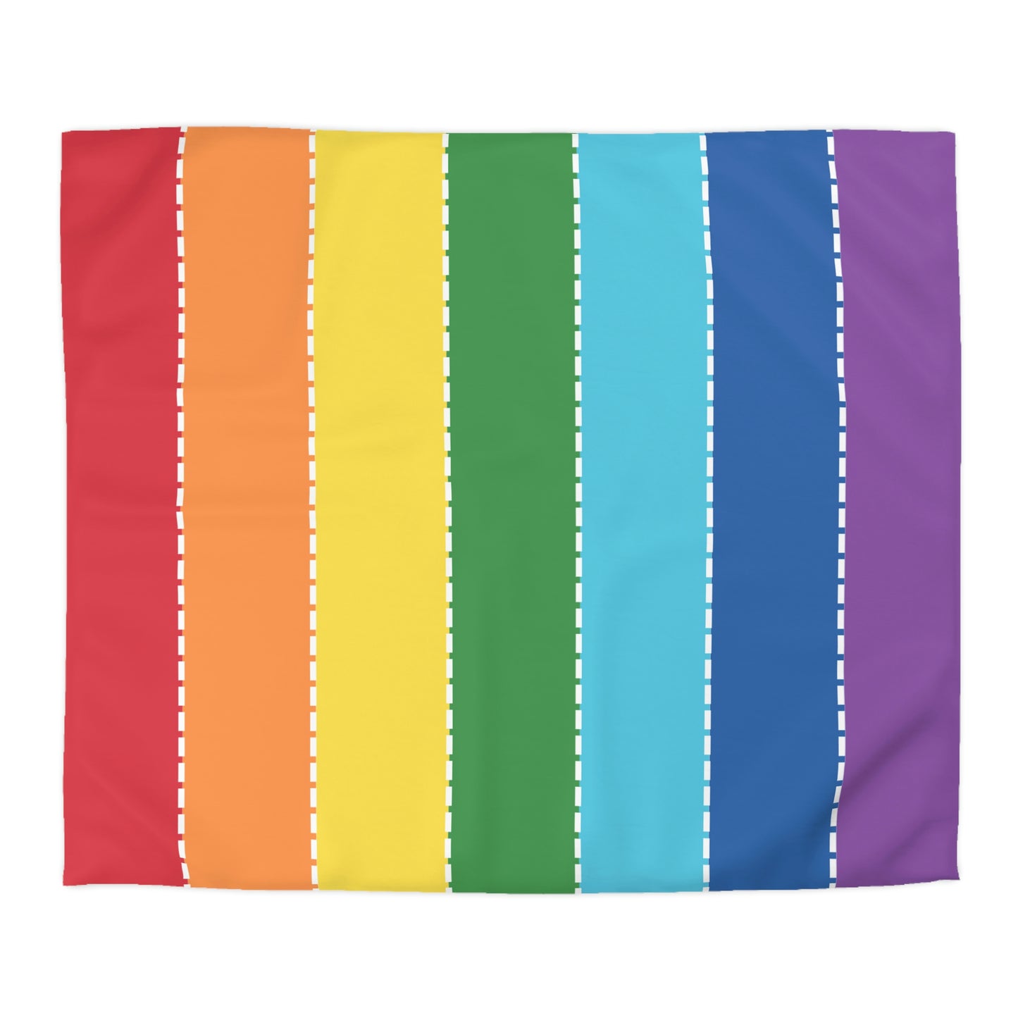 Rainbow Stripes, Full length Stripes- Microfiber Duvet Cover-