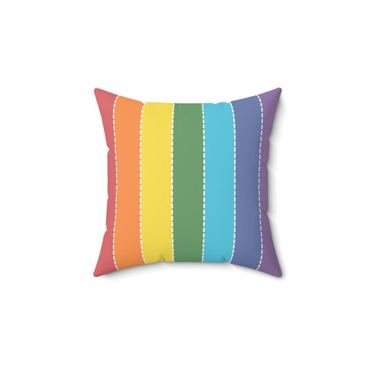 Rainbow Stripes, two sided, square pillow